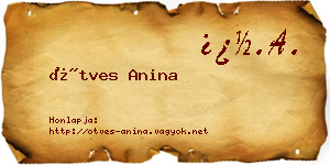 Ötves Anina névjegykártya